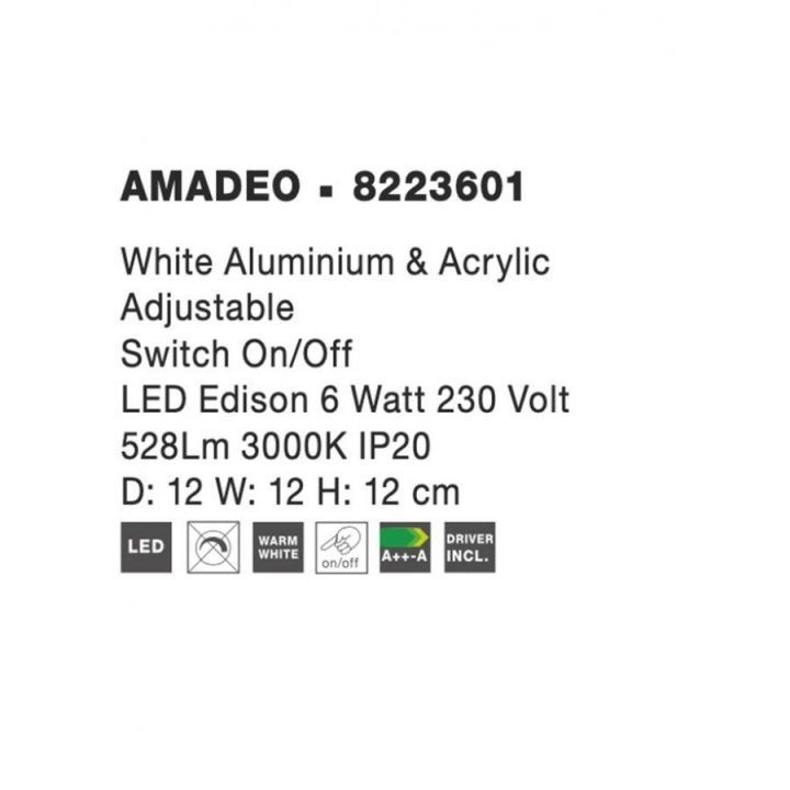 Nova Luce NL 8223601 AMADEO LED falikar